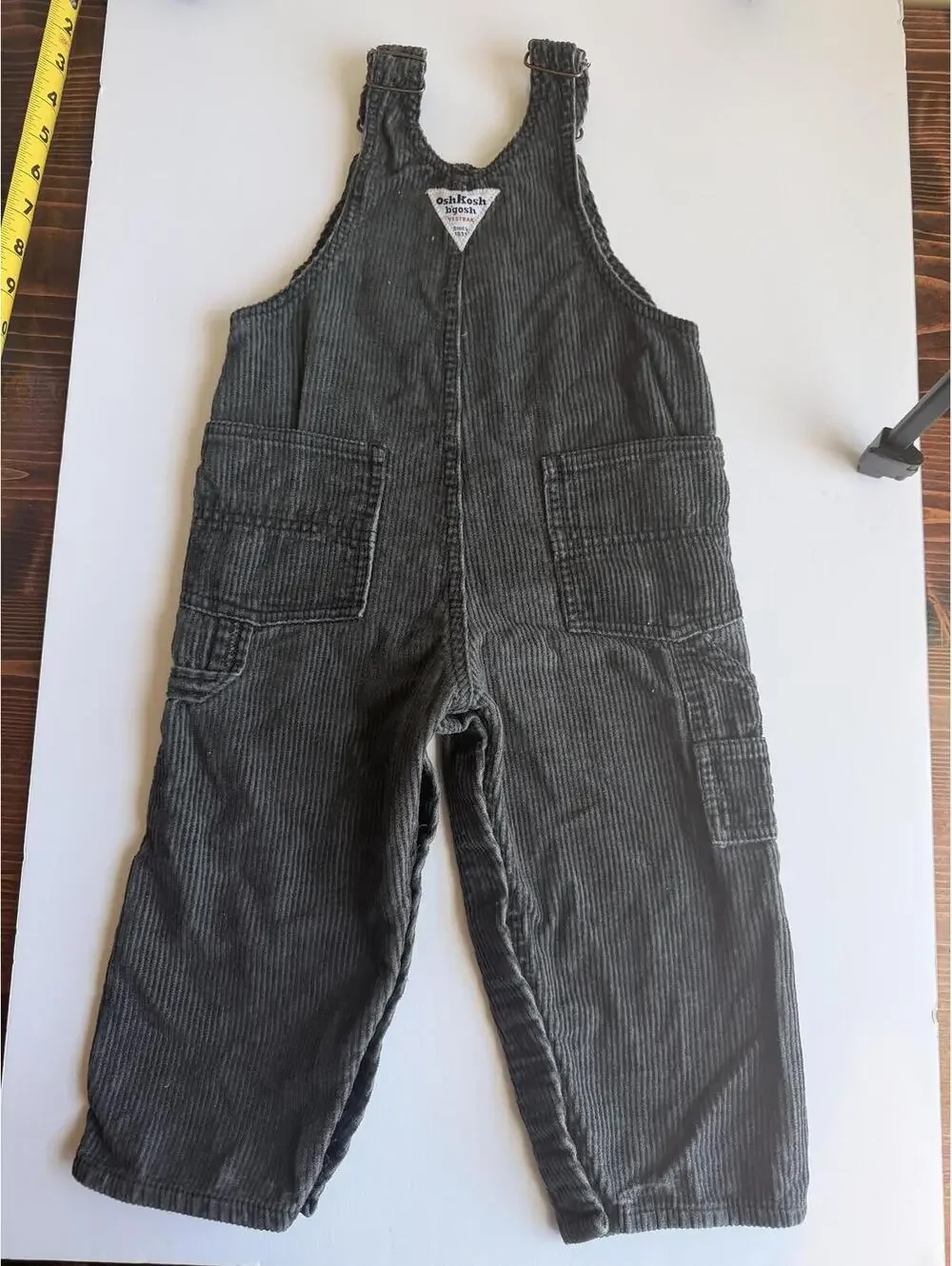 Y2K Kids OshKosh Baby Black Corduroy Full Length Overalls Size 24M